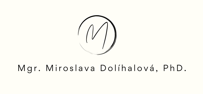 Mgr. Miroslava Dolíhalová, PhD. — logo s rukopisným monogramom M